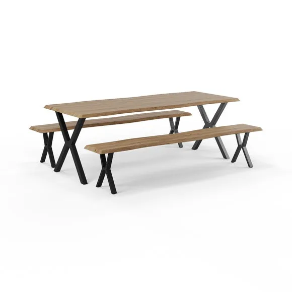 Ezra II 6 Seater Dining Table and Bench Set 5