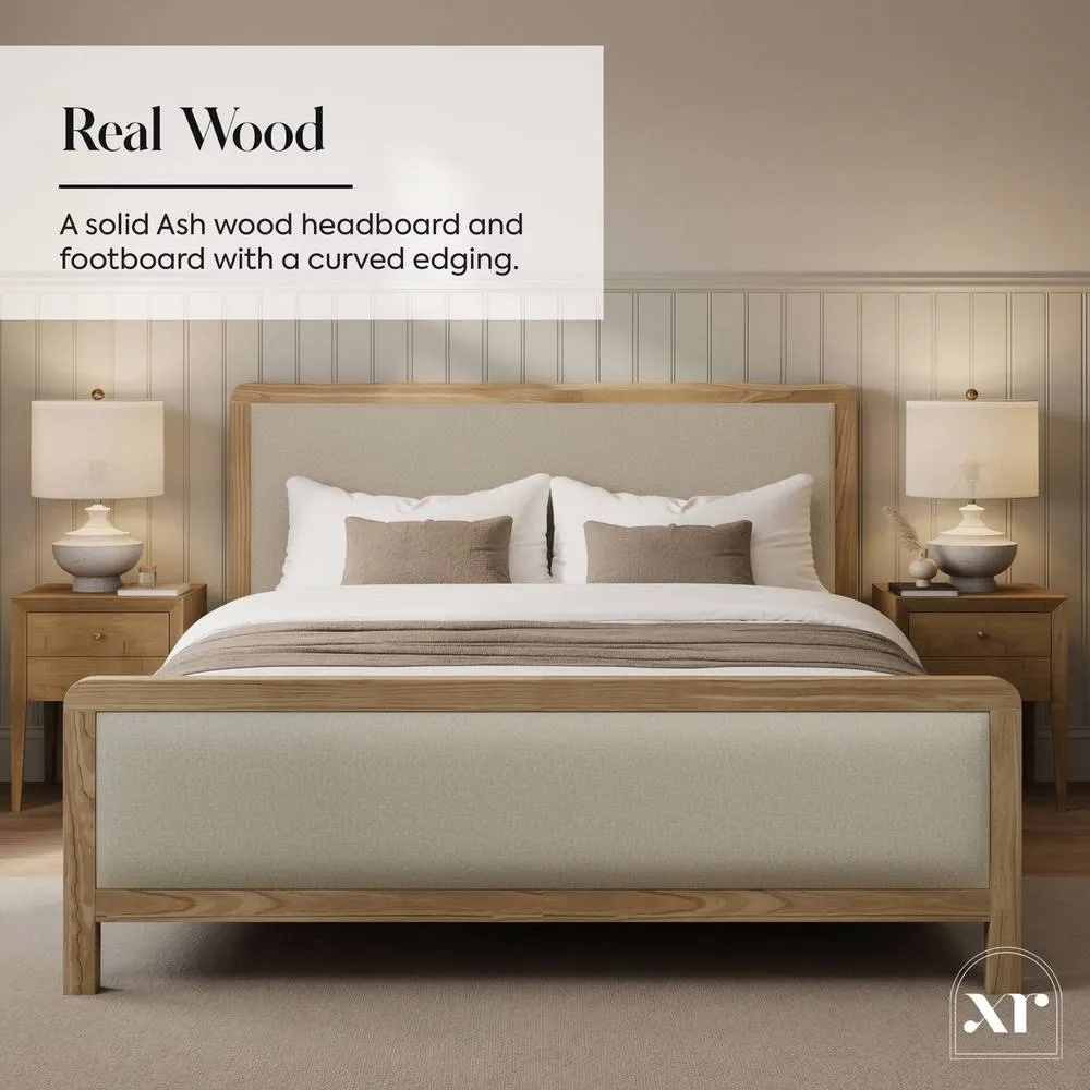 X Rocker Leonie Wooden Shadow Ottoman Bed Frame - Natural - Ash 4