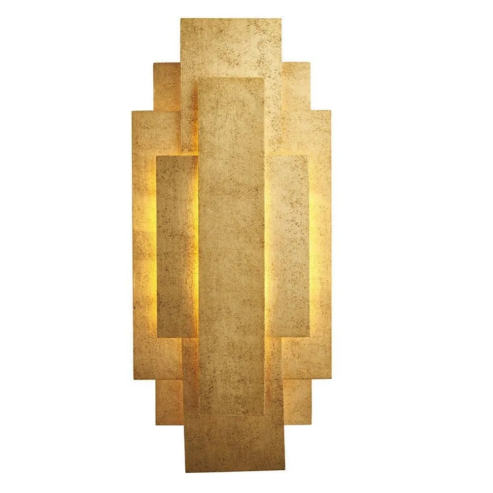 Netlighting Forlì 2 Light Wall Lamp Antique Gold Leaf