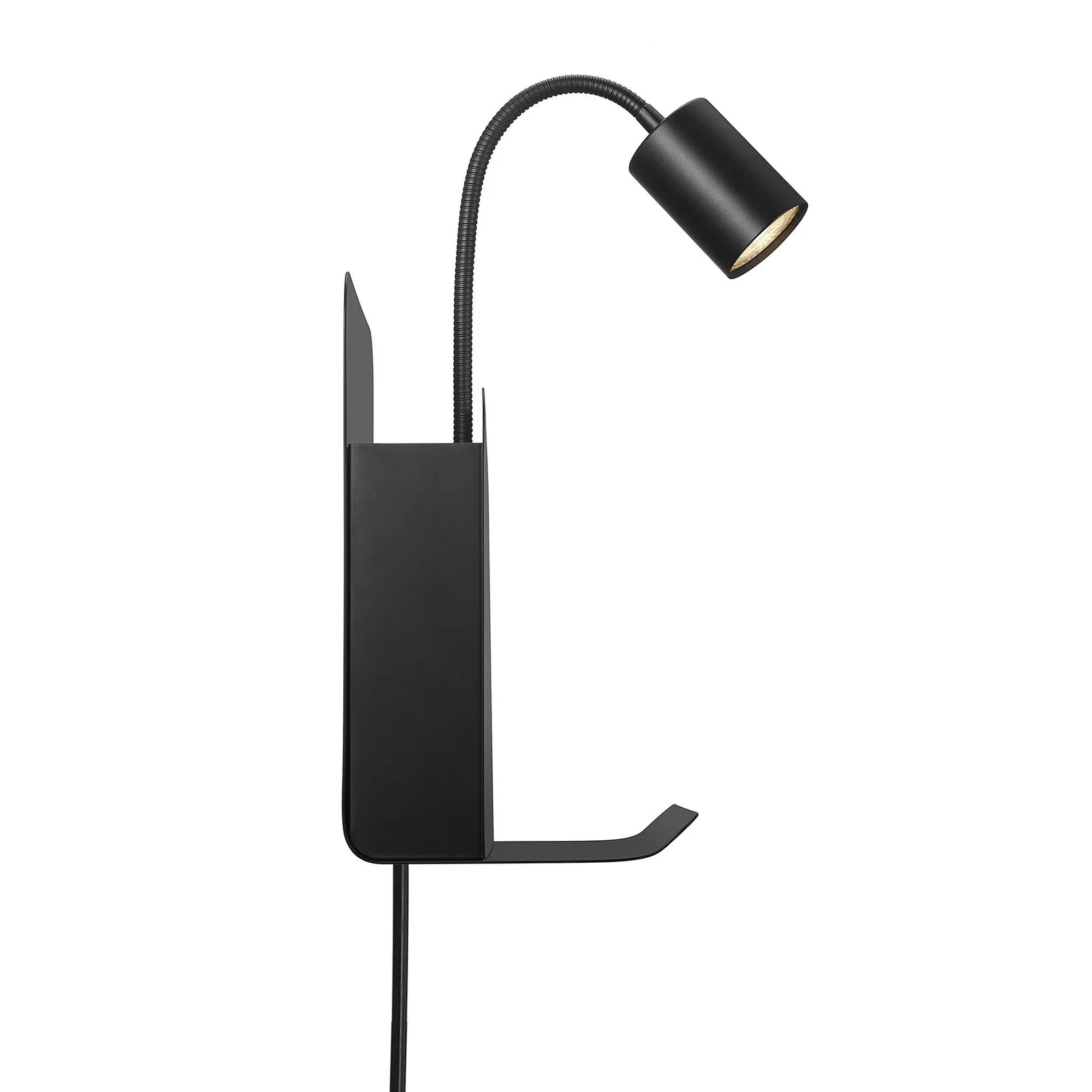 Nordlux Roomi Wall Light Black Metal Bedroom GU10 Switch Plug In/Mains 2