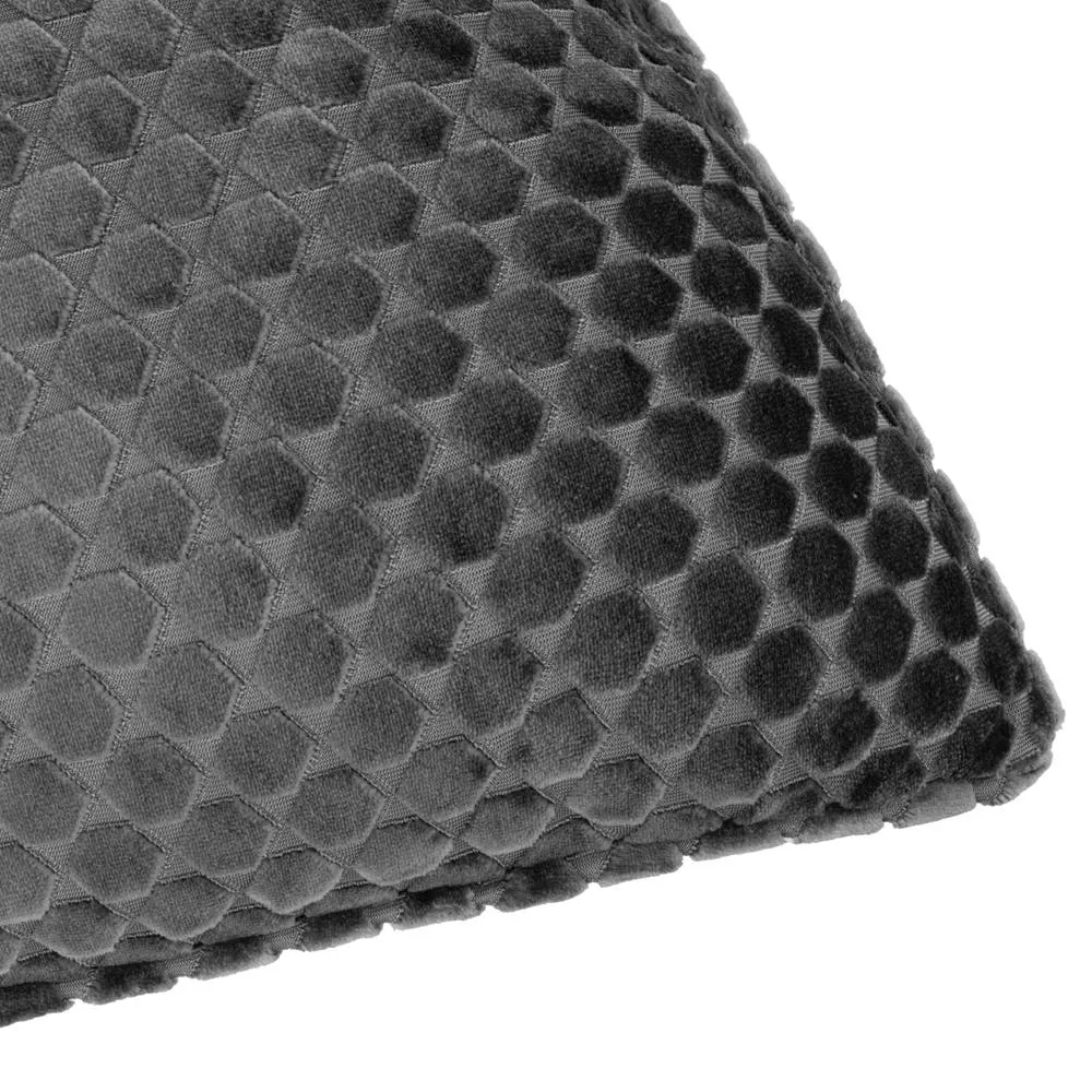 Paoletti Neptune Velvet Cushion in Charcoal 4