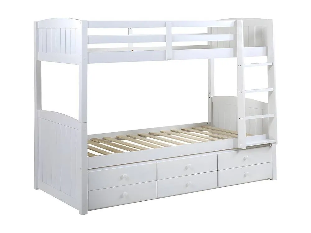 Vente-unique Splittable Bunk Beds - 2 X 90 X 190 Cm - With Storage - White Pine 4