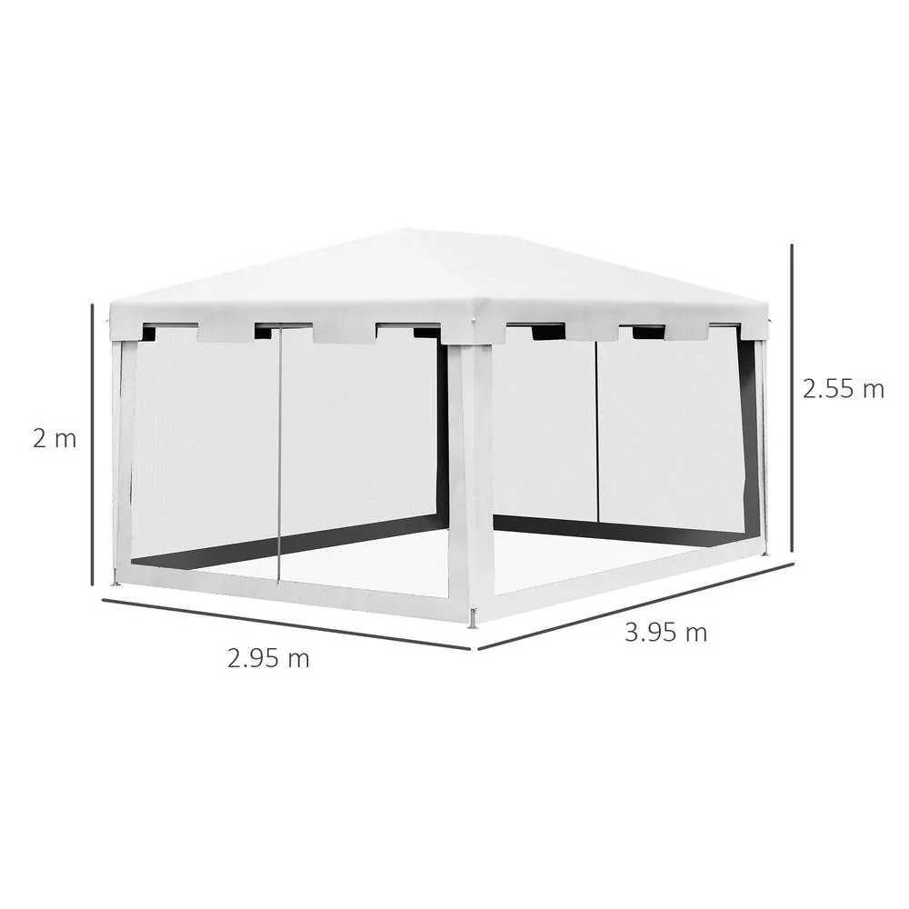 OUTSUNNY Party Tent Waterproof Garden Gazebo Canopy Wedding Cover Shade in White 3