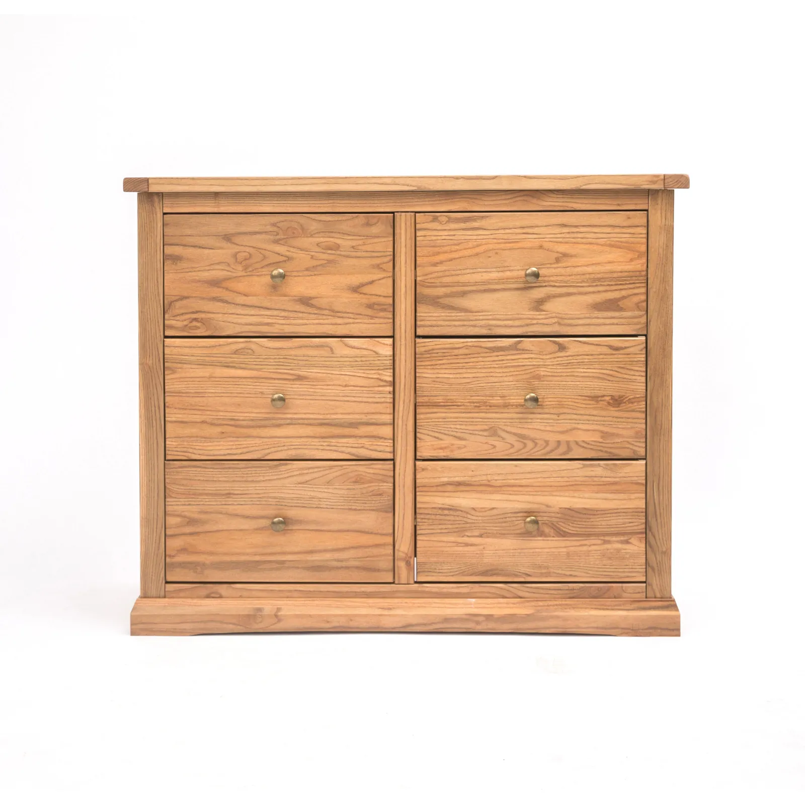 Cabinet Bits Salerno 6 Drawer Chest of Drawers Brass Knob in Natural