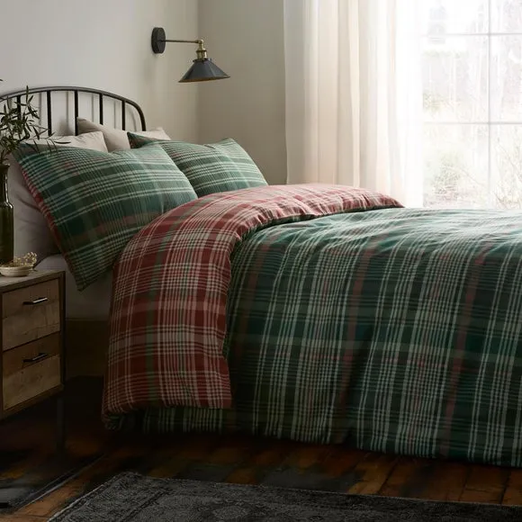 Dreams & Drapes Bennet Check 100% Cotton Duvet Cover & Pillowcase Set