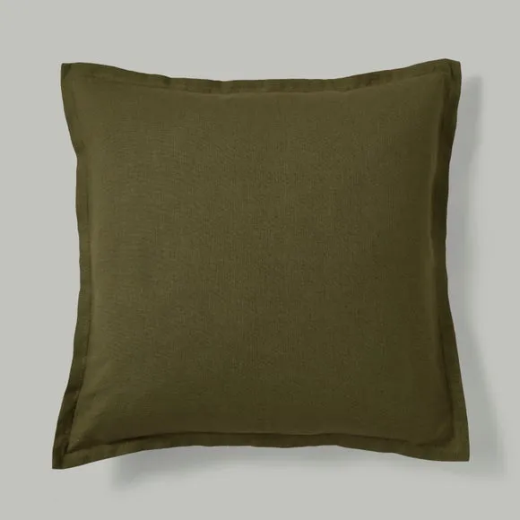 Contrast Oxford Edge Cotton & Linen Square Cushion Cover 2