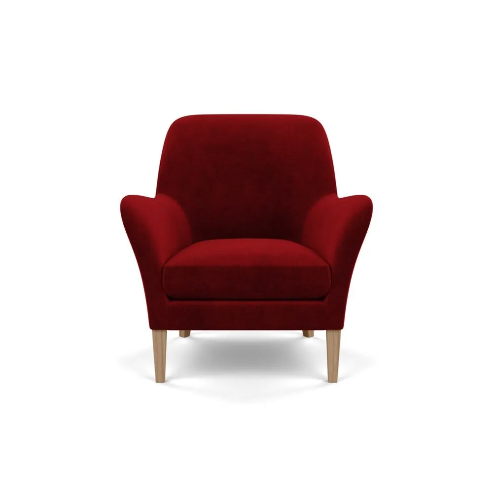 Heal's Wallis Armchair Smart Luxe Velvet Mulberry Tinted Ash Feet 2