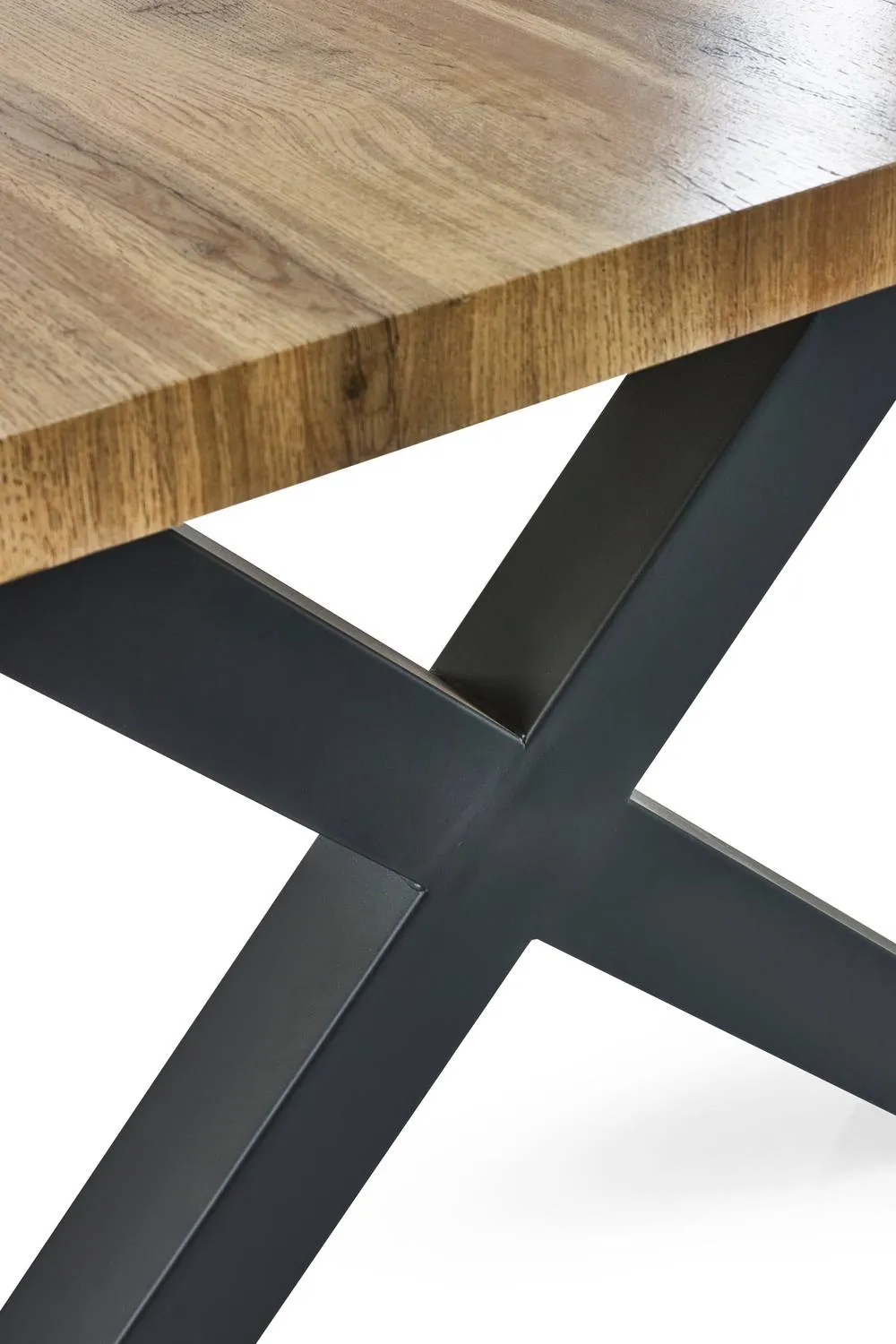 Julian Bowen Harvey Live Edge Rectangular Coffee Table with Cross Legs in Light Oak 4