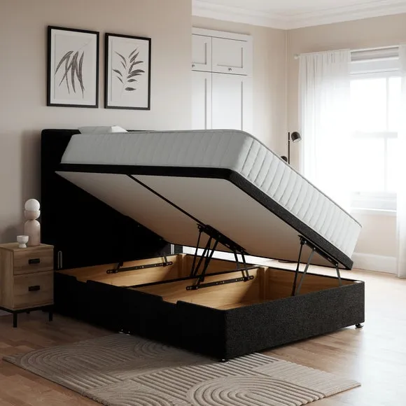 Luxury Side Ottoman Bed Frame, Teddy Fabric 2