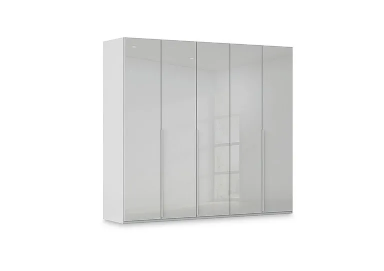 Haven 251cm 5 Door Hinged Wardrobe with Glass Doors
