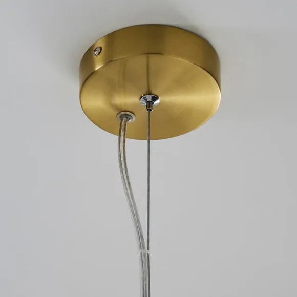 Nour 3 Light Antique Brass Semi Flush Ceiling Light 4