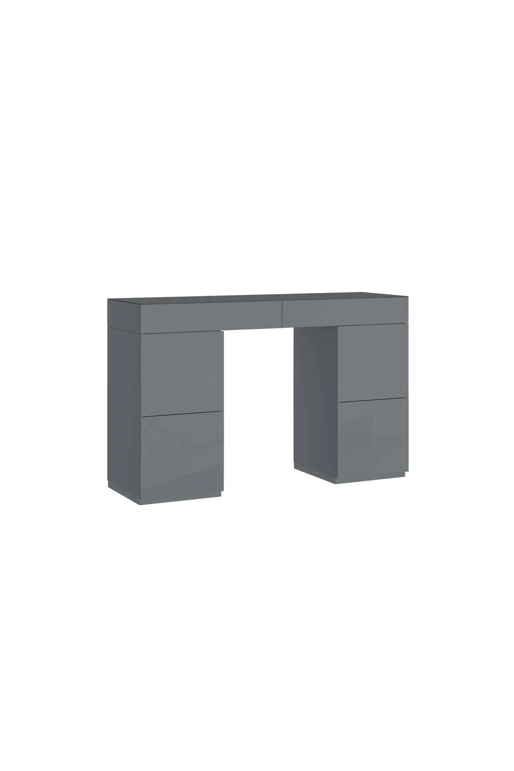 Birlea Liberty 6 Drawer Dressing Table & Mirror Twin Pedestal Grey Glass 2