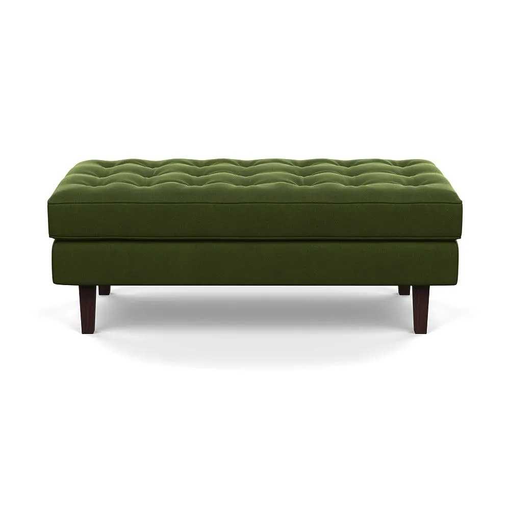 Heal's Hepburn Ottoman Nobilis Velvet Leaf Black Feet