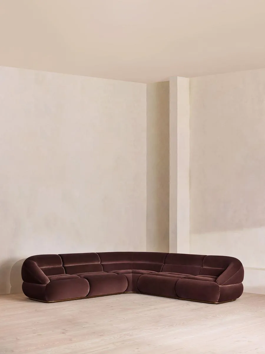 Edison Modular Sofa, Corner Sofa, Velvet, Aubergine