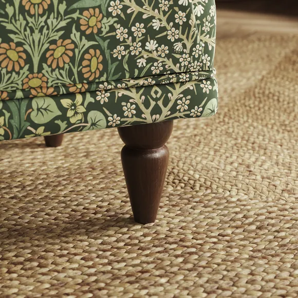Jolene William Morris Blackthorn Print Velvet Footstool 4