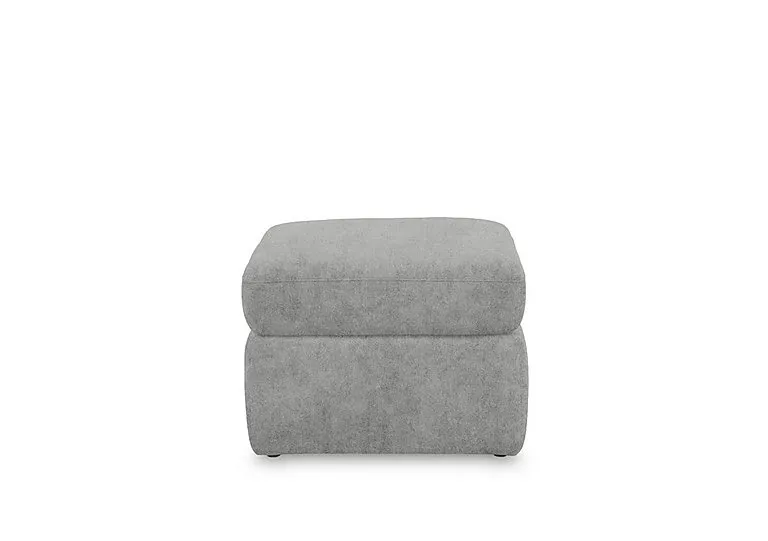 Cinemax Fabric Storage Footstool - Marble Light Grey