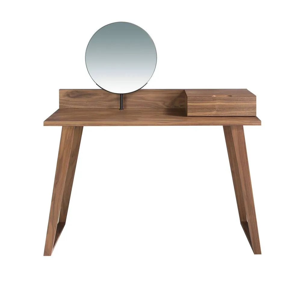 Angel Cerda Walnut Dressing Table with Mirror, Soft-Close Drawer 2