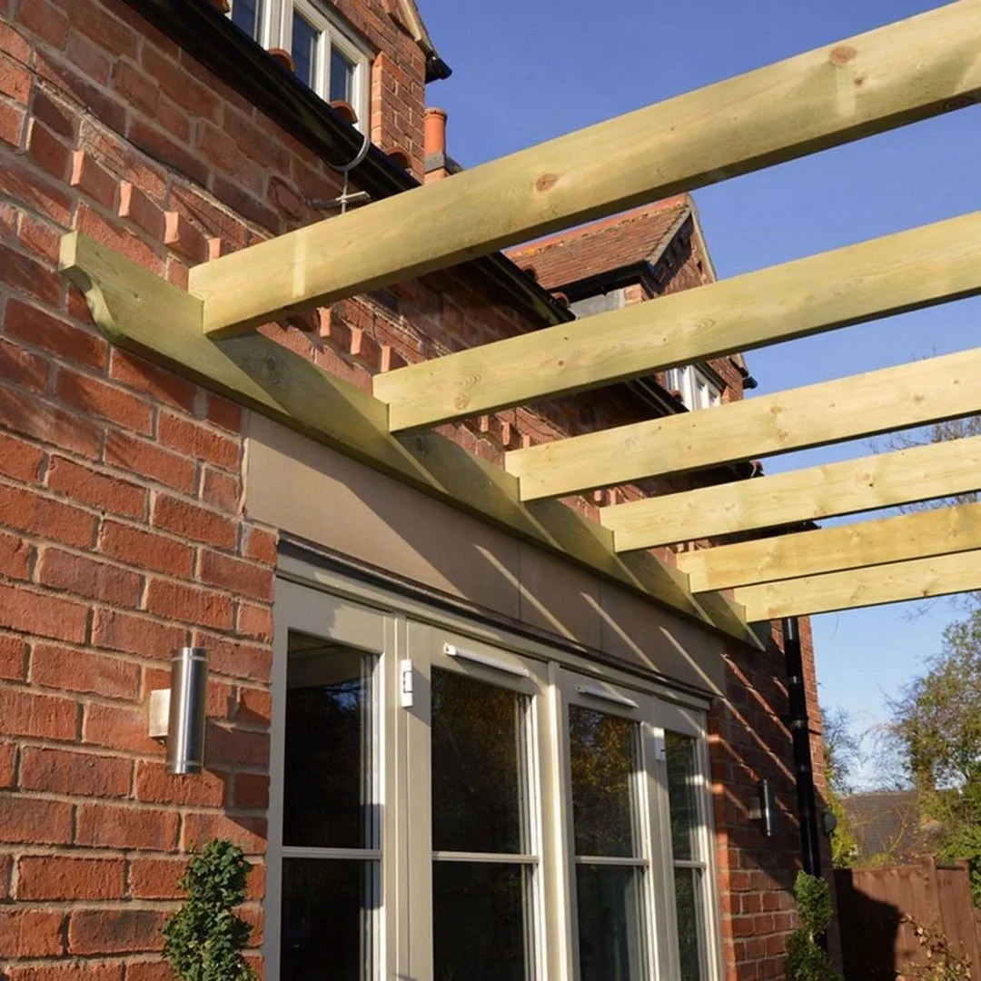 Rutland County Garden Furniture Ltd Wall Mounted Garden Pergola, Wood, L180 x W180 x H270 cm - Light Green 3