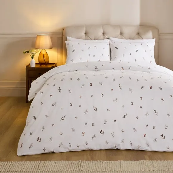 Elise Floral 100% Brushed Cotton Duvet Cover & Pillowcase Set 1