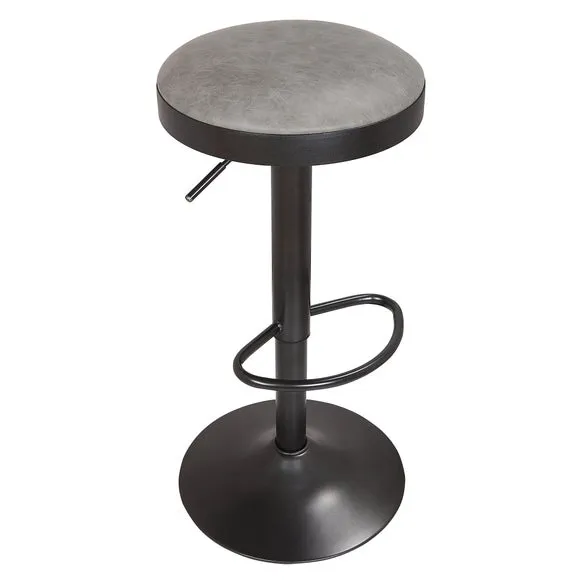 Terni Adjustable Height Swivel Bar Stool, Faux Leather 4