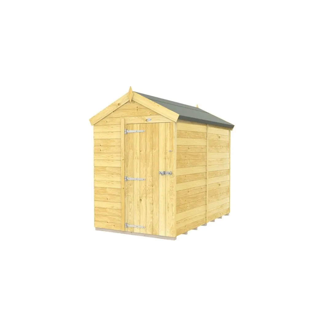 Buttercup Farm 5 x 8 Feet Apex Shed - Single Door W/O Windows - L243 x W147 x H217 cm in Brown