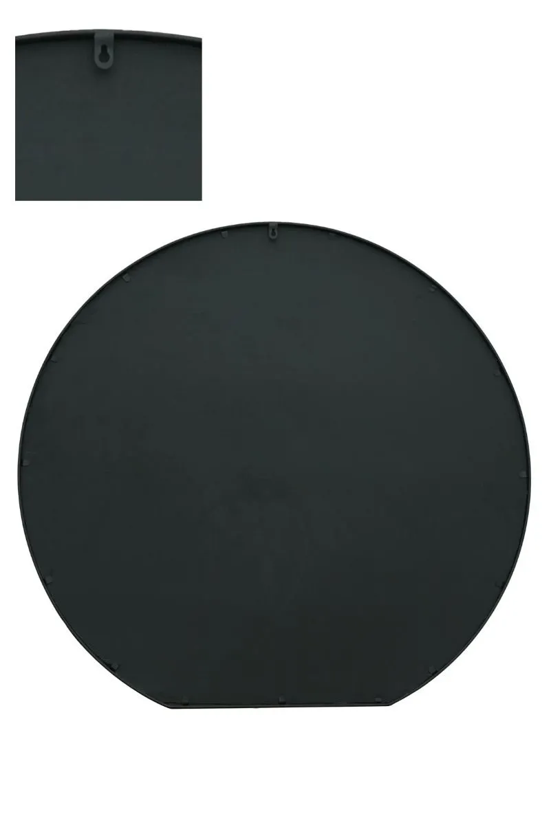 MirrorOutlet Black Framed Flat Bottom Circular Wall Mirror (105CM X 100CM) 4