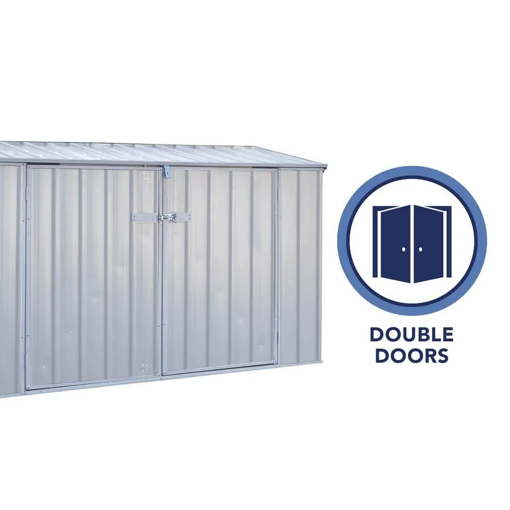 Mercia Absco Bike Store 2.26m x 0.78m - Zinc - L77.9 x W225.9 x H130.9 cm in Grey 4