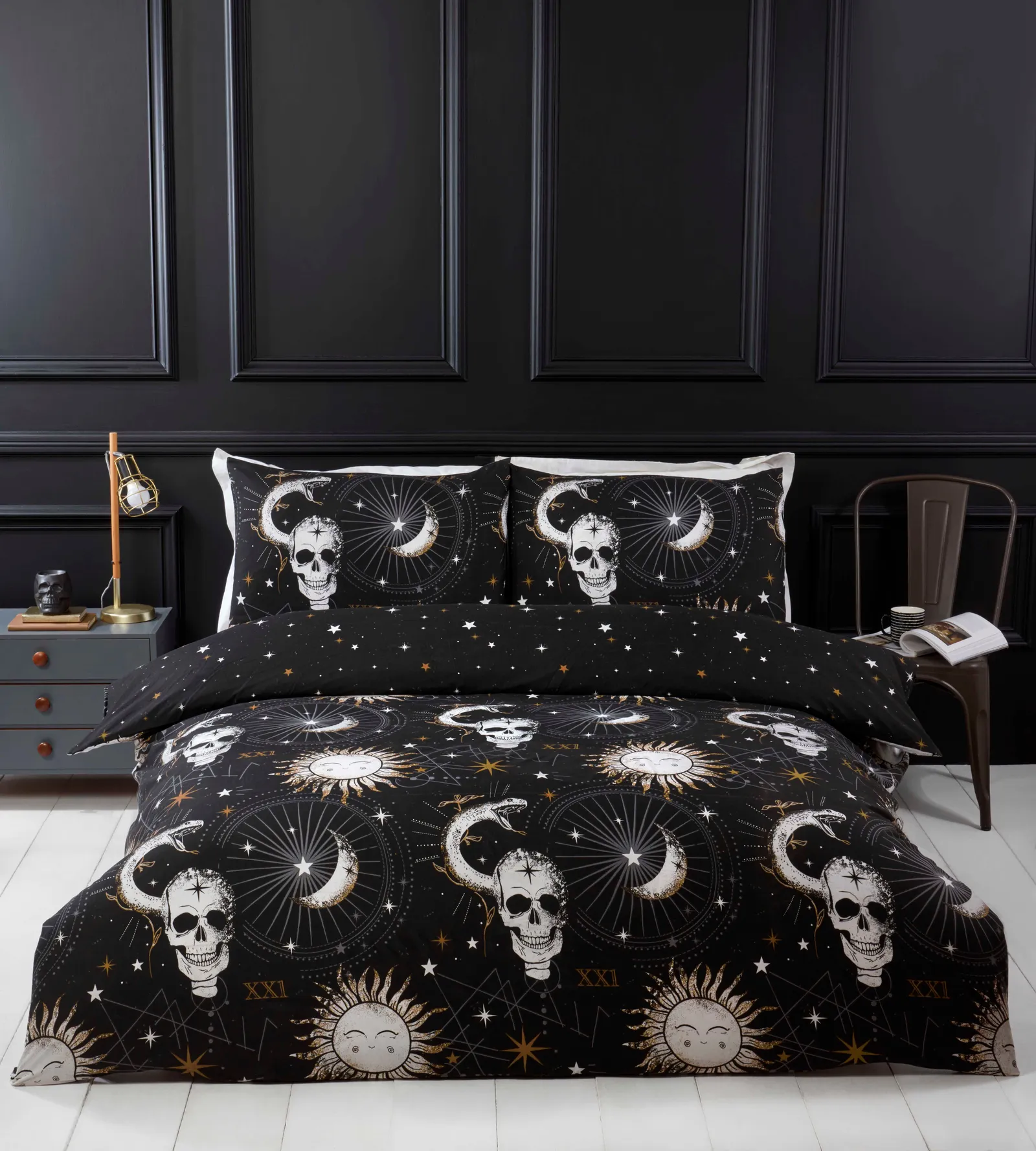 Rapport Home Tarot Microfibre Polyester Reversible Duvet Set with Pillowcase