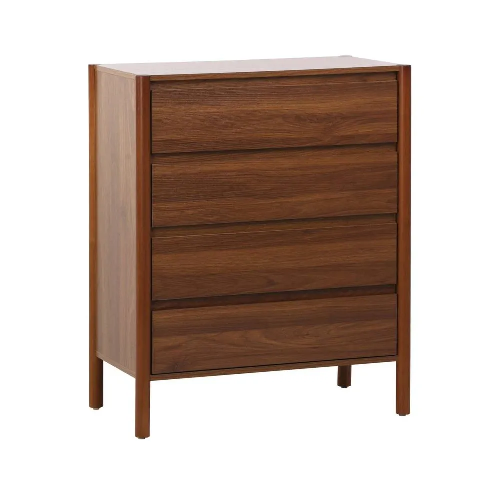 sweeek Wood effect chest of 4 drawers in Dark Brown 2