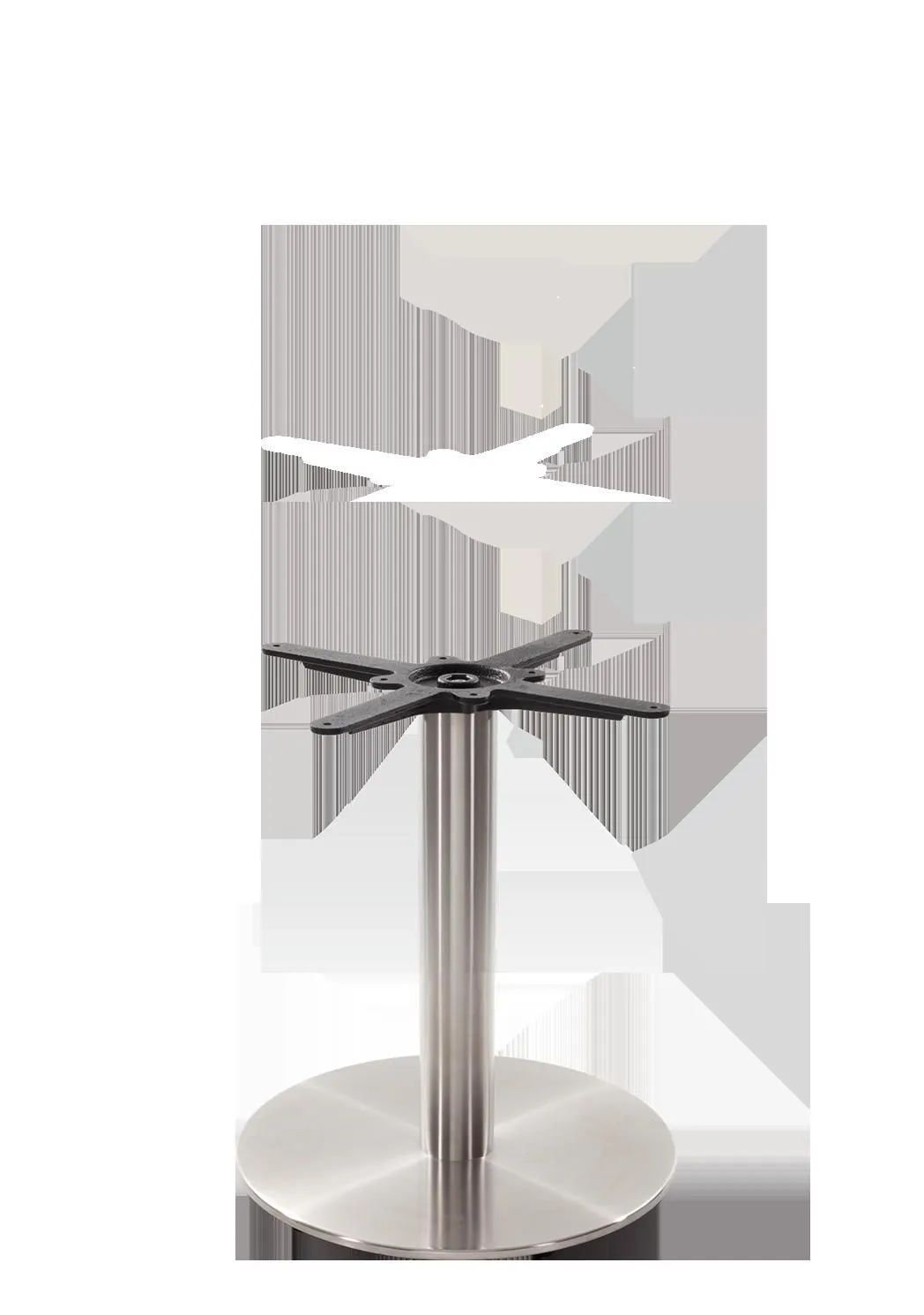 netfurniture Round Stainless Steel Table Base - Medium - Coffee Height - 480 Mm in Silver