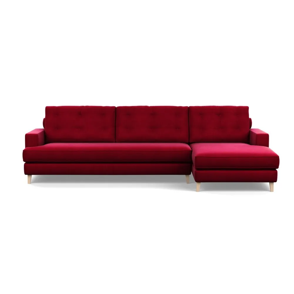 Heal's Mistral Right Hand Facing Corner Sofa Varese Velvet Mulberry Black