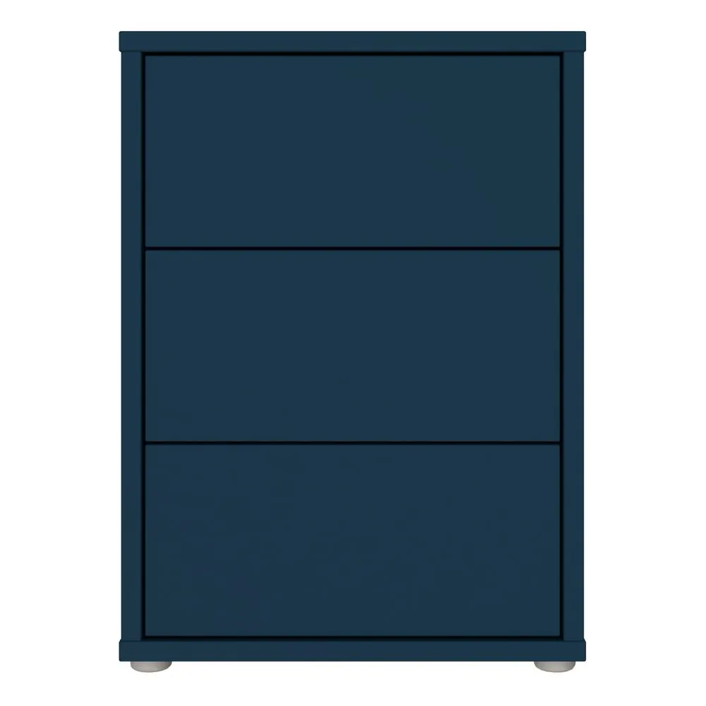 Furniture To Go Alice Springs Bedside Cabinet with 3 Drawers Push-Open in Navy 3