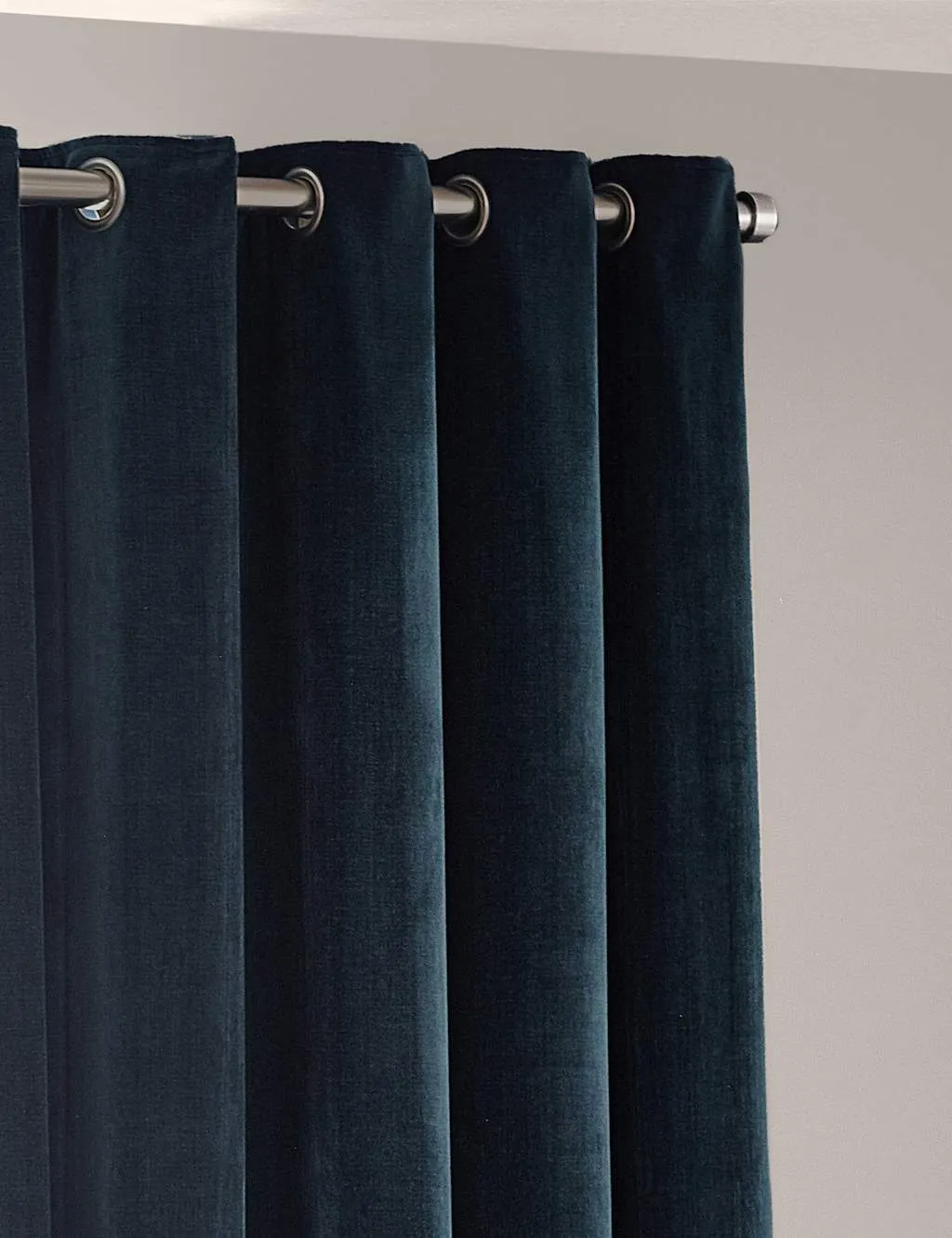 YARD Chenille Blackout Pencil Pleat Curtains Dark Blue