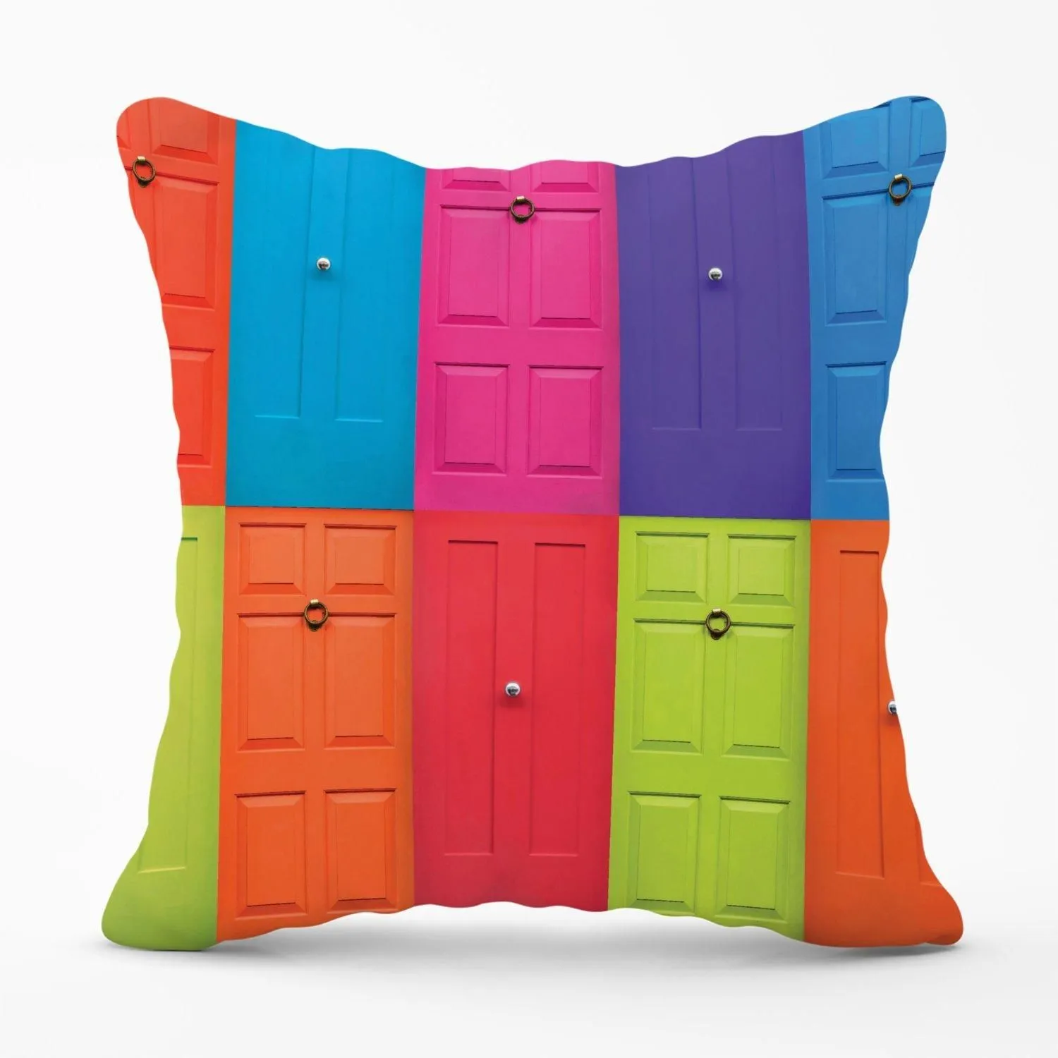 Warren Reed - Designer Colourful English Doors Outdoor Cushion in Red