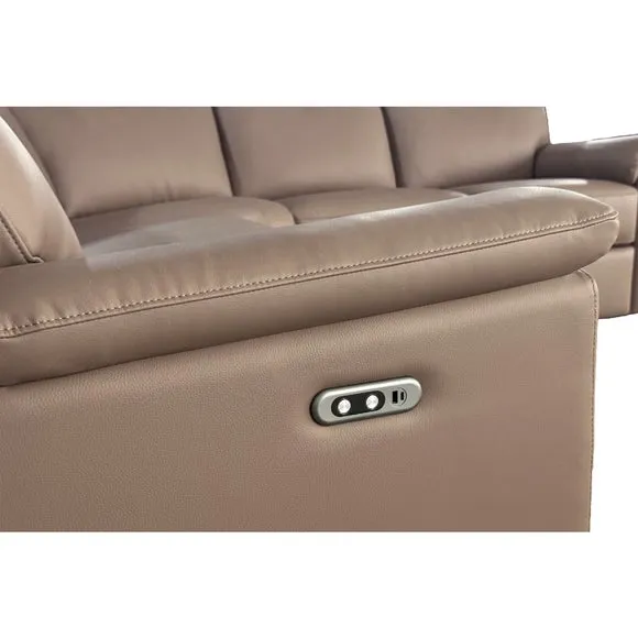 Aspire Toronto Leather Power 5 Seater Recliner Corner Sofa 4