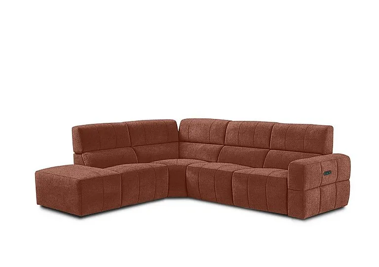 Cube Fabric Power Recliner Left Hand Facing Chaise End Sofa with Power Headrest