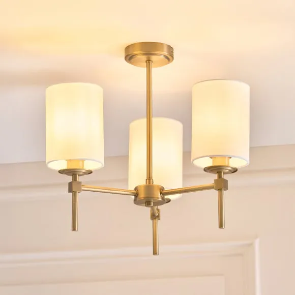 Toulouse 3 Light Semi Flush Ceiling Light