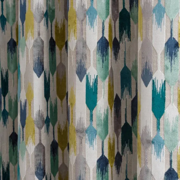 Kelso Cut Velvet Pencil Pleat Curtains 3
