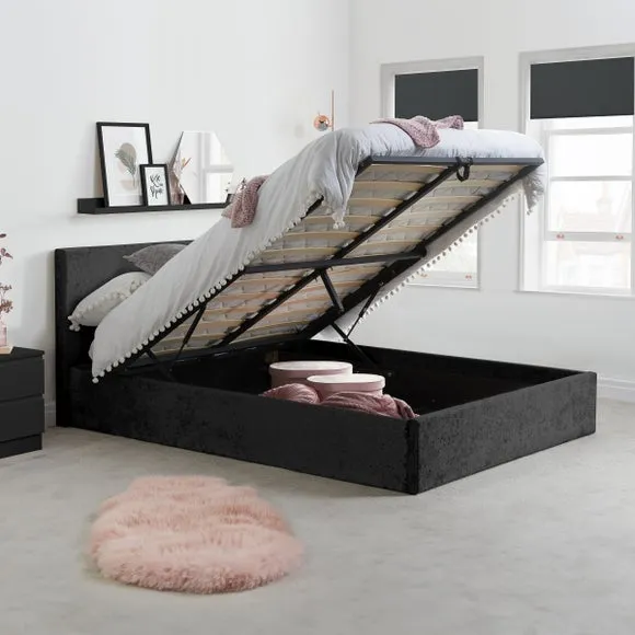 Berlin Crushed Velvet Ottoman Bed Frame 2