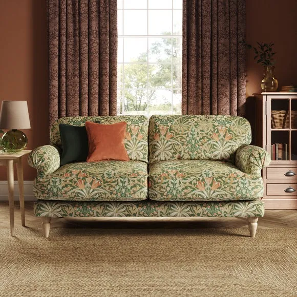 Jolene William Morris Woodland Weeds Print Velvet 3 Seater Sofa 1