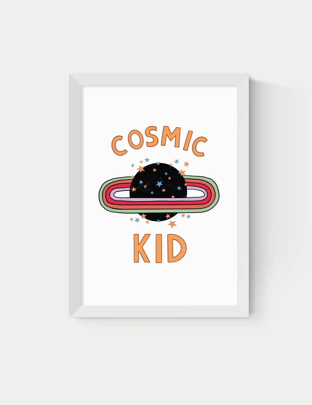 East End Prints Cosmic Kid Framed Art White