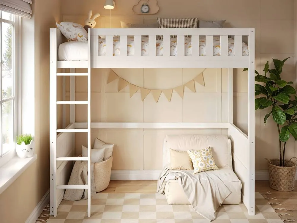 Flair Bea Wooden High Sleeper in White 2