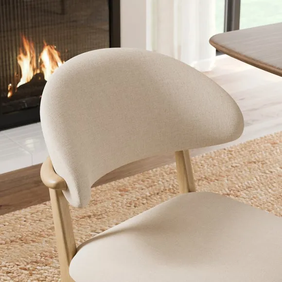 Hugh Modern Stained Dining Chair, Fabric 3