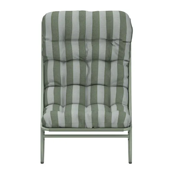 Return - Rocking Chair with Striped Cushion, Green 4