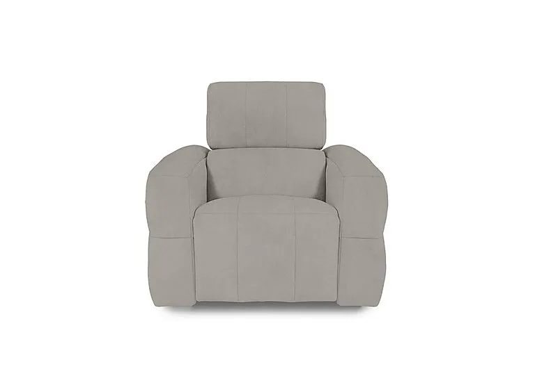Cube Fabric Power Recliner Chair with Power Headrest - Opulence Silver