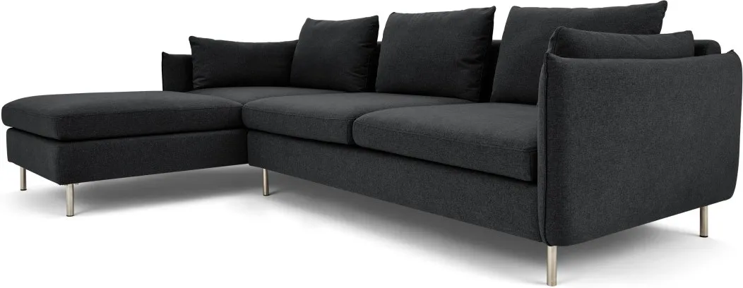 Vento 3 Seater Left Hand Facing Chaise End Corner Sofa, Sterling Grey