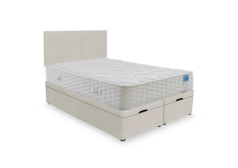 Memory Plus End Lift Ottoman Divan Set - Small Double - Plush Ecru