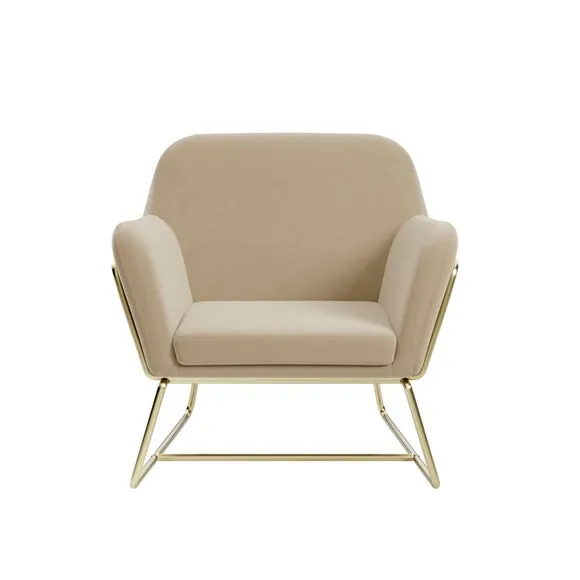 Charles Metal Leg Velvet Occasional Chair 2