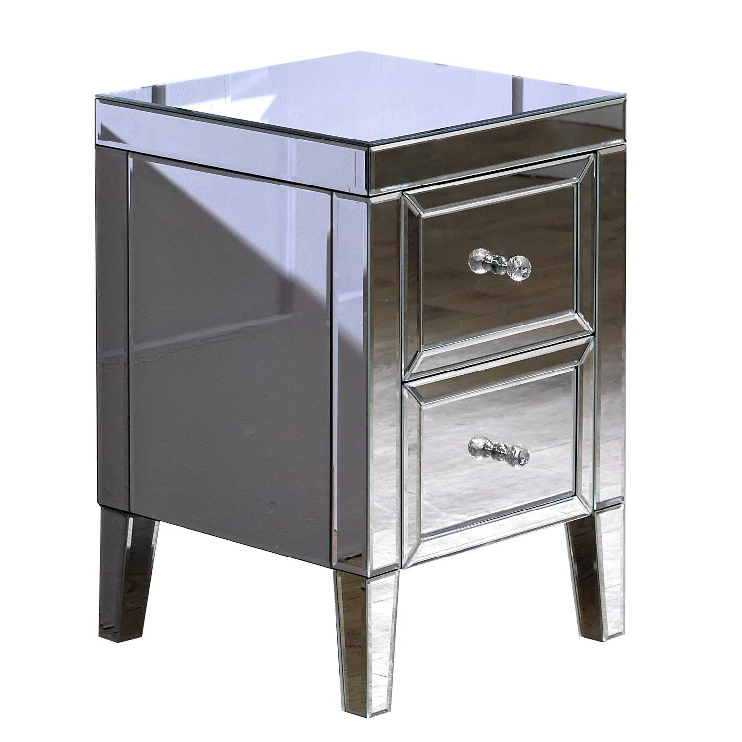 Valencia 2 Drawer Bedside Silver