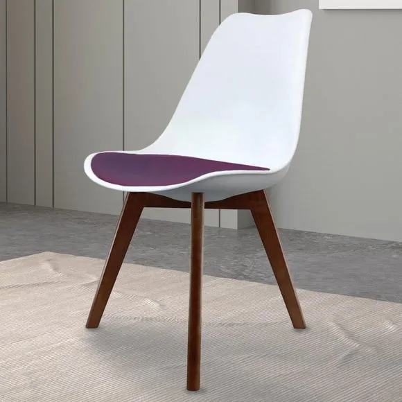 Fusion Living Soho White Plastic Dining Chair with Squared Legs 1